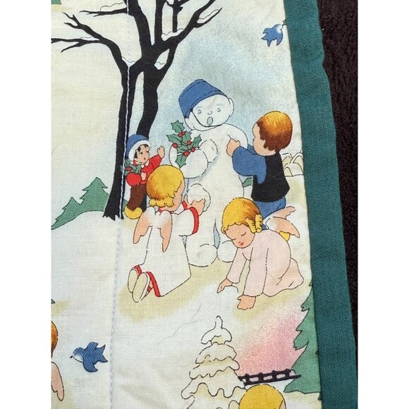 Handmade quilted Christmas Santa decor Debbie Mumm fabric children angel snowmen - Picture 15 of 16
